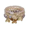 Venda Quente Transfronteiriça Pulseira Boêmia de Cristal Multicamadas Pingente de Folha Pulseira com Cordão Elástico Fabricante Spot Atacado