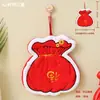 Linterna Roja de Año Nuevo Sobre Rojo Zapatilla Toalla Cocina Limpiar Mano Toalla de Mano Colgante Toalla Espesa Absorbente de Agua Secado Rápido Pañuelo Doméstico