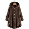 Transfronterizo Amazon Nueva Marca de Moda Europea y Americana Sudadera con Capucha y Botones de Felpa Color Sólido Chaqueta Sudadera de Forro Polar Transfronterizo