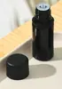 En stock transfronterizo 10-200 ml Botella de vidrio de amatista negra europea para aceite esencial hombro plano botella con tapón interior botella secundaria para cosméticos
