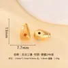 Plata de Ley 925 Chapada en Oro que Conserva el Color Turquesa Incrustado Ágata Roja Cuentas de Barril de Tres Pasos Cuentas Espaciadoras Pulsera de Bodhi Wenwan Cuentas para Joyería DIY