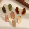 Novedad Pendientes de Resina Ámbar Acero Inoxidable Pendientes Moda Elegante Vintage Estilo Maillard Pendientes de Acero de Titanio Joyería