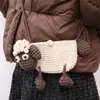 Bolsa Transversal de Crochê de Lã Artesanal Criativa de Cordeiro para Meninos e Meninas, Pequena Bolsa Fofa de Desenho Animado