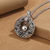 Collar vintage de plata de ley 925 con doble bola de dragón para hombre, personalizado, estilo étnico dominante, colgante largo hueco para hombre.