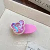 Grampo de Cabelo Colorido Rosa Doce com Strass Elástico de Cabelo Faixa de Cabeça Celebridade da Internet Cristal Simples Presilha Lateral Presilha para Franja Acessórios de Cabelo Venda por Atacado