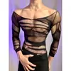 Ropa Íntima Sexy para Hombre Loubei, Malla Jacquard Sexy de Tentación Malla Mono, Huecos Transparentes Uniforme de Pasión