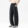 Pantalones curvos de seda helada para hombre, pantalones rectos holgados finos de verano para hombre, pantalones largos casuales de verano fluidos de secado rápido, control de precio 79