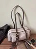Bolso de Hombro Único Estilo Coreano Bolso Boston de Gamuza Simple Versátil Casual para el Trabajo Bolso de Gran Capacidad Bolso Transversal para Mujer