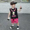 Conjunto de Chaleco con Auriculares para Niños, Nuevo Estilo de Verano, Elegante Conjunto Deportivo Delgado de Dos Piezas para Niños, Ropa para Bebé
