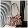 Bolso Cruzado de Hombro Único Plisado Estilo Coreano Sensación Relajada Bolso de Mano Nuevo de Moda Transfronterizo para Mujer Bolso Tote para el Trabajo