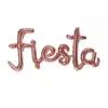 Letra minúscula siamesa en español fiesta globo de película de aluminio empaque de tarjeta de papel independiente Rosa Dorado Oro Rosa Decoración de fiesta