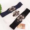 Cinturón elástico para mujer, recién llegado, decorativo, sencillo, combinable, estilo coreano, de cuero negro, con ancho de banda y cintura elástica.