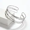 Pulseira Cruzada Europeia e Americana Transfronteiriça Oca Multicamadas com Barra Cruzada, Personalidade Exagerada, Estilo Hip-Hop Simples, Pulseira Aberta Ajustável Fabricante