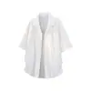 Camisa Nasa con Ajour y Cuello Cubano para Hombre, Nuevo Estilo de Verano, Alta Gama Retro Fresca Holgada Casual de Manga Corta