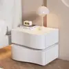 Mesita de Noche de Madera Maciza Estilo Crema Gama Alta 2024 Nuevo Influencer de Internet Creativa para Dormitorio Hogar Simple Moderna Mesita de Noche
