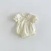 Vestido de verano para niñas, mameluco de manga corta para bebé, elegante vestido de princesa con lazo para bebés, conjunto de hermana para niños