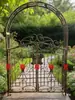 Portão de Pátio Estilo Europeu Arco de Portão Treliça para Flores Trepadeiras ao Ar Livre Jardim Arte em Ferro Arco de Portão Villa Rosa Flores Frescas Estrutura para Trepadeiras