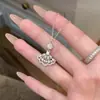 Collar colgante de ballet de circón de alta calidad para mujer, nicho único, exquisito, tendencia de moda, cadena para el cuello versátil, cadena para la clavícula