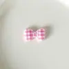 Desenho Xadrez Laço Fofo Acessórios de Joia DIY Pacote de Material para Grampo de Cabelo Cola Creme Acessórios Pequenos Furo Fivela de Sapato