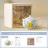 Taza Pequeña de Cerámica Blanca y de Colores Hecha en Fábrica, Taza de Maestro, Tetera Doméstica, Tetera Individual, Bol Alto de Cerámica con Tapa, Bol de Té