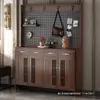 Gabinete de Zapatos Retro de Ratán Entrada de Sala de Estar Agujero Integrado Perchero Taquilla de Almacenamiento para Entrada del Hogar Tablero