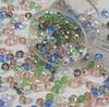 Cuentas de cristal superbrillantes de 6 x 8 mm, hechas a mano, para manualidades, con diamantes, para pulseras y cuentas planas.