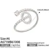 Anillo de Nariz Tipo Nariz de Cerdo de Cuatro Hojas con Circonita Cúbica Engastada en Bisel Cuadrado Acero Inoxidable Chapado en Oro de 18 Quilates Joyería de Lujo Ligero Europea y Americana de Alta Gama para Mujeres