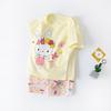 Novo Conjunto de Verão Infantil de Manga Curta, Conjunto de Duas Peças de Shorts Finos 100% Algodão para Meninos, Roupas de Camiseta para Exportação de Meninas, Vestuário Infantil