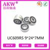 Uc609Rs 9*24*7mm Cixi Polea de Riel Deslizante para Puerta y Ventana Deslizante Rodamiento de Arco Esférico Exterior