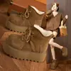 Botas de Nieve de Suela Gruesa Forradas de Felpa para Mujer, Nuevos Zapatos de Algodón Cálidos Versátiles de Caña Alta para Invierno 2026, Botines con Aumento Oculto de Altura para Mujer