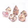 Juego de mesa DND con dados de resina de múltiples caras y punta, papel flash de color transparente, juego de 7 dados de relleno, suministro directo de fábrica