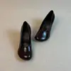 Versión de Piel de Oveja~ Mismo Estilo que los Populares Zapatos 'Chica de Casa', Zapatos de Salón Individuales de Punta Redonda de 7cm de Boca Baja para Mujer, Zapatos de Tacón Grueso de Piel, Elegantes Tacones Altos para Ir al Trabajo
