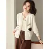 Nuevo cárdigan de punto bordado estilo coreano para mujer, otoño temprano 2026, cuello redondo rojo, juvenil y elegante, chaqueta suéter versátil