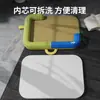 Esterilla Refrigerante para Mascotas para el Verano, Esterilla Tejida de Ratán con Diseño Color-Blocking, Cama para Perros que Protege el Cuello, Esterilla para Perros Removible y Lavable, Personalizable