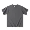 Camiseta de Algodão de Xinjiang com Manga Curta 400g Unissex Ombro Caído Caimento Solto Camiseta Básica de Algodão Pesado Camiseta de Meia-Manga
