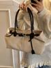 Bolsa de Lona Grande Capacidade Retrô para Mulheres 2025 Nova Tendência Moda Bolsa de Axila Casual Estilo Coreano Bolsa Tiracolo Bolsa para o Dia a Dia