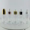 Frasco Conta-gotas Redondo de 50ml, Frasco Recarregável, Frasco de Essência com Fundo Espesso, Frasco para Óleo Essencial com Ponta de Borracha, Frasco Vazio, Frasco de Vidro com Fundo Espesso de 50ml