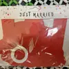 AliExpress Amazon Novo Bronzear Cauda de Peixe Flor Letras JUST MARRIED Bandeira Palco Aniversário