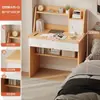 Escritorio y Estantería Pequeños para Apartamento Combinados, Escritorio Integrado con Gabinete para Dormitorio, Escritorio Blanco para Estudiante con Estantería Combinada para el Hogar