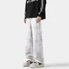 Pantalones Casuales de Marca Tendencia Retro Americano para Hombre Tie-Dye Degradado Pierna Ancha Pantalones de Chándal Hombre Primavera y Otoño Versátiles Sueltos Casuales Hombres