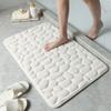 Alfombra de Coral Fleece Flor de Piedra Acolchada para Baño Inodoro Absorbente de Agua Guijarros Espuma Viscoelástica de Rebote Lento Alfombra Texturizada