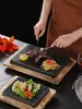 Grelha Criativa de Mármore, Grelha de Pedra, Panela de Churrasco Coreana, Teppanyaki para Bife, Frigideira para Bife, Chapa de Churrasco de Pedra
