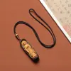 Colgante de Madera de Águila con Guanyin de Pie y Buda, Incrustado con Sándalo Finamente Tallado, Colgante de Madera de Águila Coleccionable Unisex