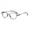 Nuevas gafas de prescripción de moda que cambian de color transfronterizas con un toque de alta gama, bloqueo de luz azul, gafas con montura ovalada de metal estilo ojo de gato