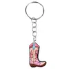 Chaveiro Criativo Estilo Esportivo Bota de Cowboy Pvc Borracha Macia Pingente para Chave de Carro Acessório Pequeno para Mala Venda por Atacado