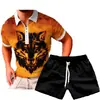 Camiseta deportiva casual de verano para hombre con estampado 3D traje de camiseta para hombre