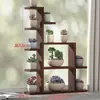 Alféizar de Madera Maciza para Ventana Saliente Soporte para Plantas Suculentas, Estante Pequeño de Flores de Múltiples Niveles para Escritorio de Sala de Estar Interior, Estante para Macetas de Balcón, Estante de Almacenamiento Chunjiang