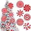 Decoração Popular Transfronteiriça para Árvore de Natal Interna 12 Pirulitos de Menta Vermelho e Branco Grandes e Fofos Toppers para Árvore de Natal