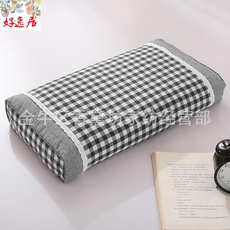 水洗棉小格子(黑)(小方)方枕2