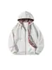Sudadera Gris Floral Pesada de 420g para Pareja, Hombres y Mujeres, Estilo Perezoso Patchwork Cuadros Oversize para Principios de Otoño
